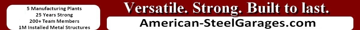 American-Steel Garages, Are Strong, Versatile, Built to Last Logo