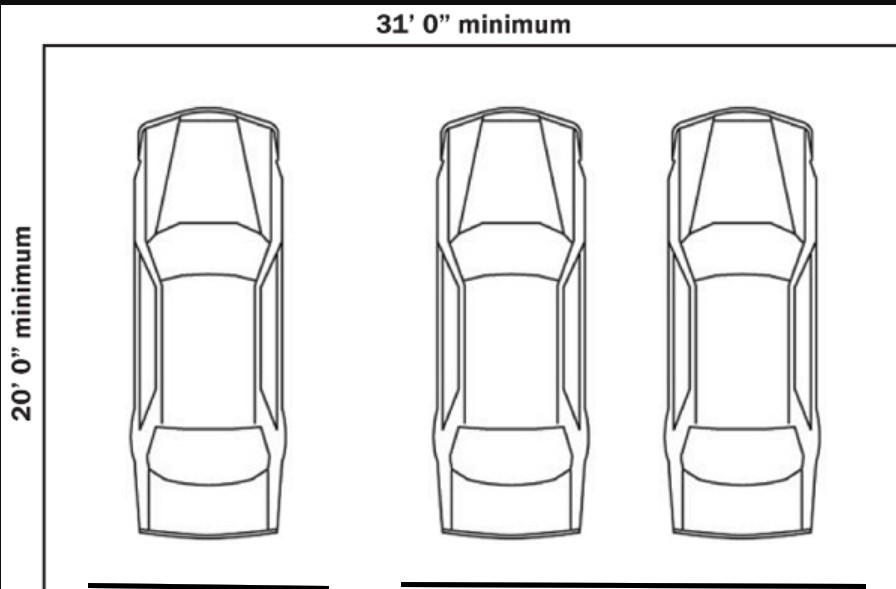 3car size garage diagrams